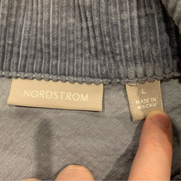 Nordstrom Dusty Blue Corduroy Button Up Shacket - Picture 4 of 6